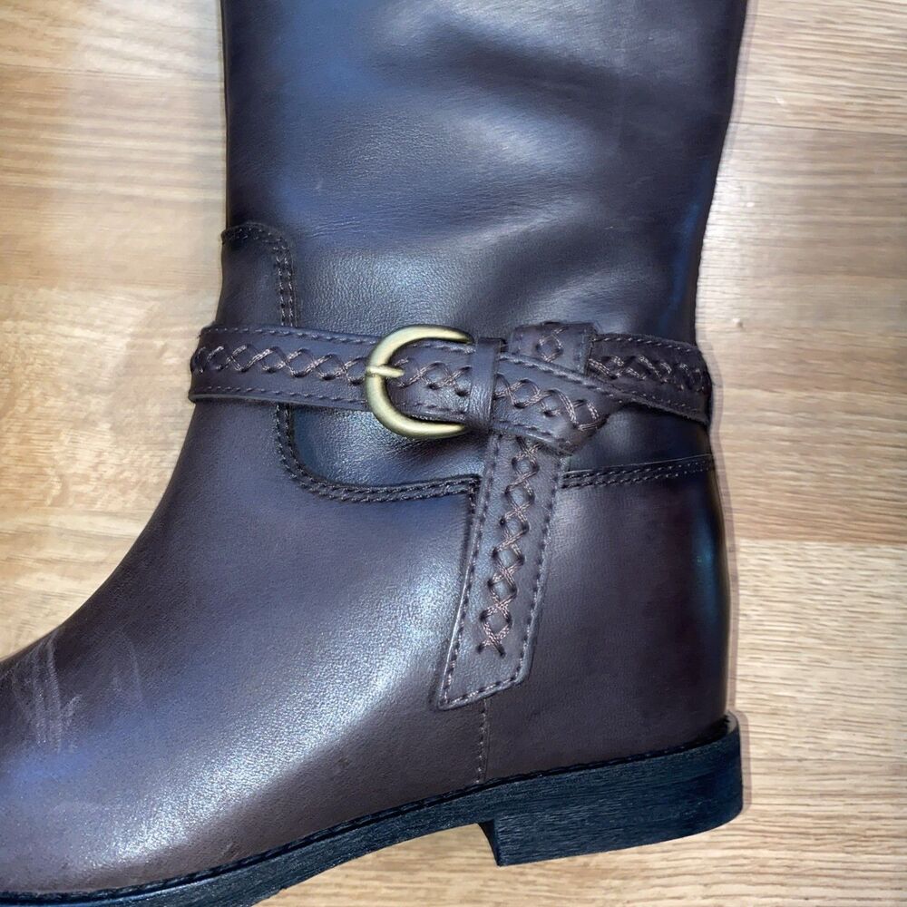 NEW Lucky Brand Maltet Leather Knee-High Riding Boots Size 7M Summer Haze Torte - Picture 7 of 13